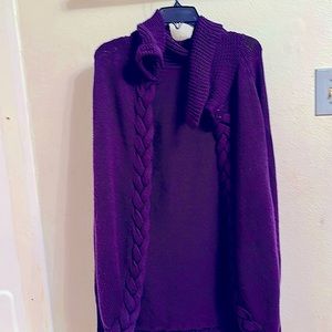 Purple Cable Knit Women's Sweater